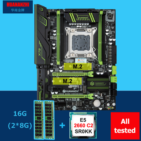 Bon de réduction carte mère avec double M.2 slots HUANANZHI X79 Pro carte mère avec CPU Intel Xeon E5 2660 SR0KK RAM 16G (2*8G) RECC ► Photo 1/6