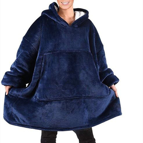 Sweat à capuche surdimensionné pour TV, manteau à capuche Ultra, en peluche, doux et chaud, peignoir, pull en molleton, pour l'extérieur, pour hommes et femmes ► Photo 1/5