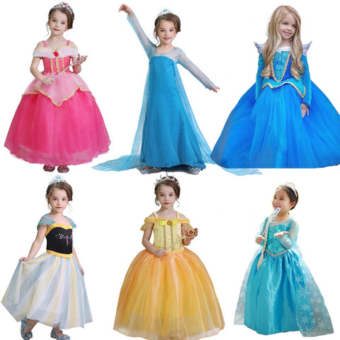 Robe princesse d'halloween pour filles, Costume de carnaval, tenue fantaisie, robe de bal, pour enfants ► Photo 1/6