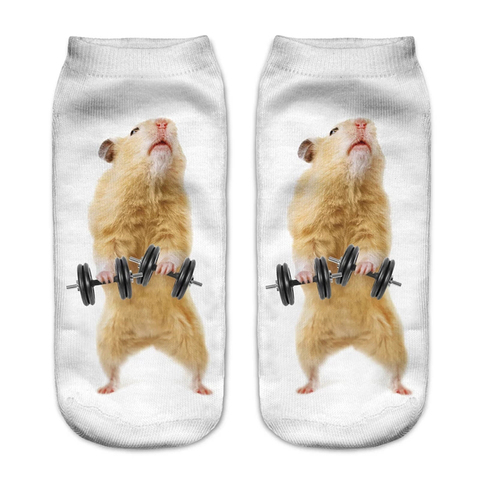 Mode Animal chaussettes 3D imprimé drôle kawaii chaussettes femmes mignon Animal Fitness Hamster 3d chaussettes beaucoup de Style ► Photo 1/1