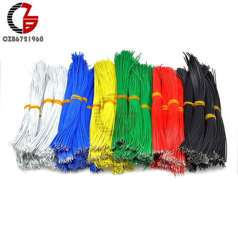 100 pièces UL1007 24AWG fil électrique 0.14mm étain plomb plaqué cuivre câble Cuttable épaisseur fil à souder 8/10/15/20cm 5 couleurs ► Photo 1/6