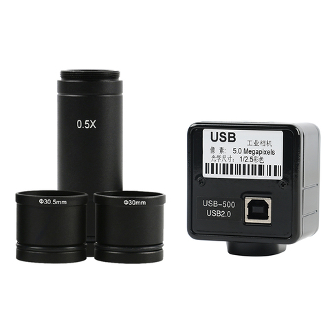 Caméra Microscope numérique électronique USB 23.2 mp, oculaire 0,5x monture C adaptateur 30/30mm anneau mm pour la Capture d'image ► Photo 1/4