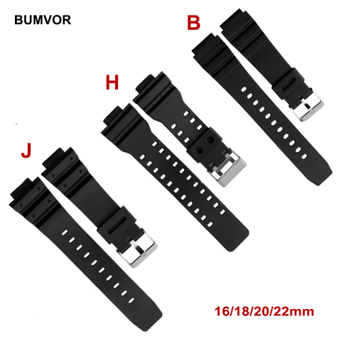 Casio – bracelet de montre de Sport électronique, en caoutchouc, en Silicone, antichoc, 16mm, 18mm, 20mm, 22mm ► Photo 1/1