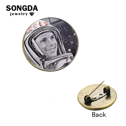 CCCP – broche d'astronaute russe urss, couleur Bronze, épingle de revers Yuri Gagarin, Badge de col à bouton, bijoux décoratifs ► Photo 1/6