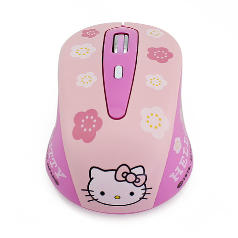 2.4G souris d'ordinateur sans fil ergonomique silencieux créatif Mause Hallo Kitty mignon souris fille rose cadeau pour ordinateur portable MAC ordinateur ► Photo 1/6