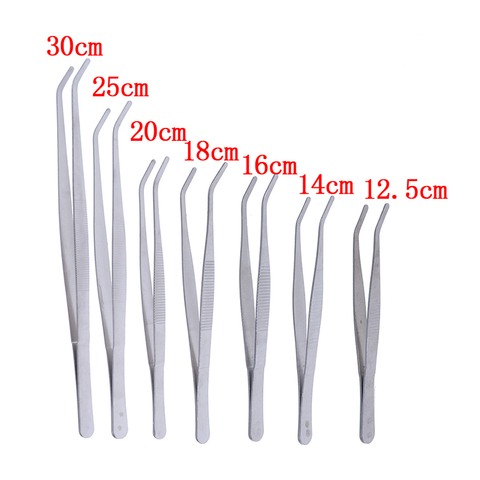 Pincettes coudées en acier inoxydable, outil manuel antistatique, Clip transparent, nettoyage d'aquarium, 12.5/14cm/16cm/18cm/20cm/25cm/30cm ► Photo 1/6