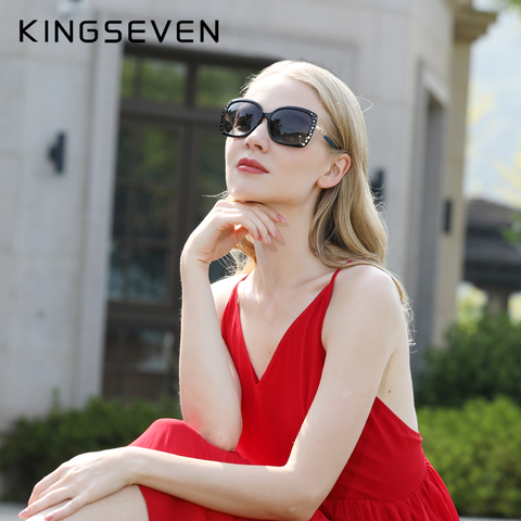 KINGSEVEN 2017 New Femmes Mode Marque Designer Ovale Lunettes De Soleil Papillon Cadre D'été Gradient Lentille lunettes de Soleil Rétro K7215 ► Photo 1/6