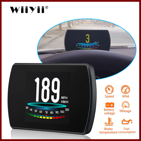 WiiYii – projecteur de vitesse numérique OBD, écran 4.3 pouces HD TFT, affichage tête haute, liquide de refroidissement, carburant, Code de défaut ► Photo 1/6