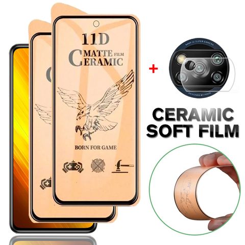 céramique doux verre trempé poco x3 nfc protection ecran mi pocophone x3 nfc xiaomi poco x3 mat film poco x3 nfc verre trempe poco x 3 glass poco-x3 ► Photo 1/6