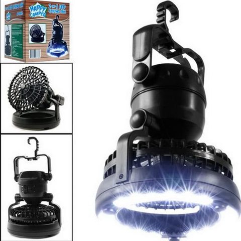 Lanterne de Camping LED Portable 2 en 1 avec ventilateur de plafond 18 lampe de poche LED pour la randonnée en plein air ► Photo 1/5