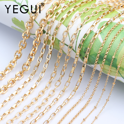 YEGUI-accessoires de bijouterie en plaqué or 18k, colliers de protection de l'environnement, pour la fabrication de bijoux, 3 m/lot, C65 ► Photo 1/6