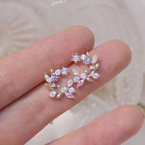 S925 argent aiguille exquise fleur papillon femmes boucles d'oreilles Bling brillant AAA Zircon CZ boucle d'oreille bijoux de mariage pendentif ► Photo 1/6