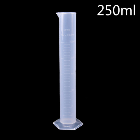Cylindre de mesure en plastique de 250ml, outils gradués de laboratoire de chimie, fournitures scolaires ► Photo 1/4