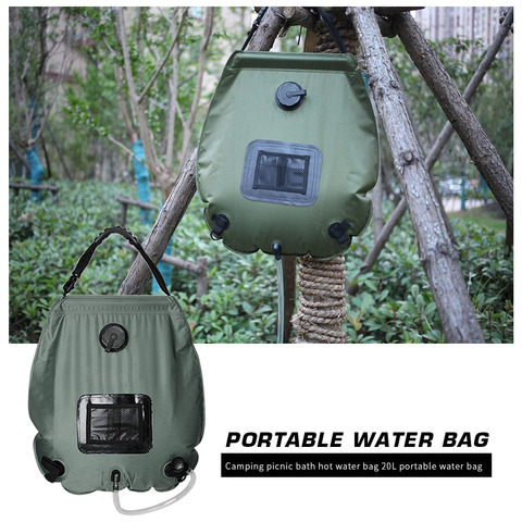 20L solaire chauffé douche bain sacs PVC eau stockage sacs en plein air Camping randonnée Camping Portable en plein air éléments ► Photo 1/6