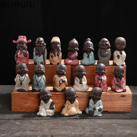 Ornements de sable violet moine petit bouddha Statue moine Figurine Tathagata inde Yoga Mandala thé pour animaux de compagnie ensemble de thé artisanat ► Photo 1/5