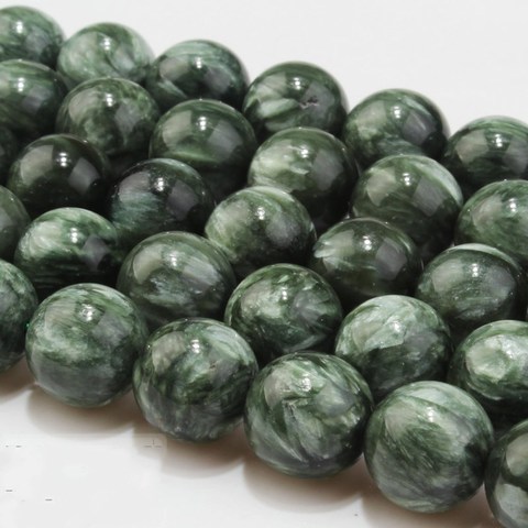 Une pièce perles en vrac rond vert charoite pour 6/8/10/12mm faisant des bijoux collier FPPJ en gros ► Photo 1/5