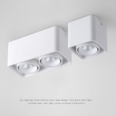 Spot lumineux LED carré avec technologie COB, luminaire d'intérieur, luminaire d'intérieur, éclairage d'intérieur, lumière à intensité réglable, 10/15/20/30W, LED très brillante, AC110-220V ► Photo 1/6