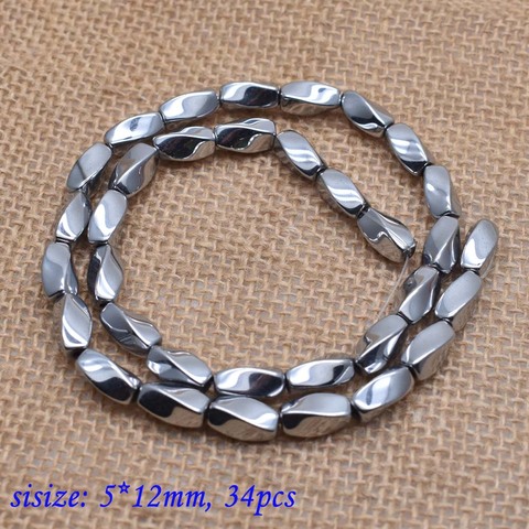 Perles d'hématite noires carrées en forme de pierre naturelle perles d'hématite pour collier à faire soi-même Bracelet bijoux ne se fanent pas ► Photo 1/3