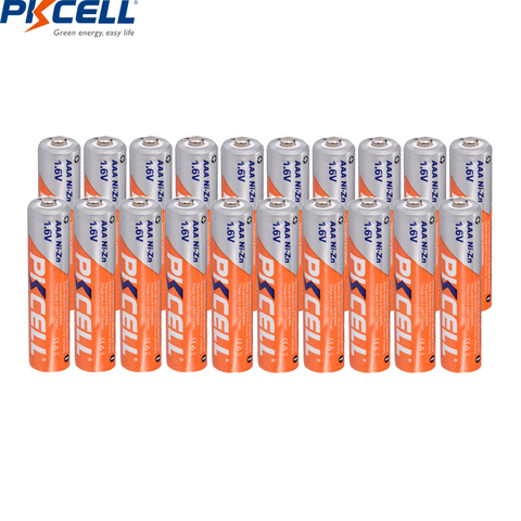 20 pièces PKCELL 1.6V AAA batterie 900mWh ni-zn AAA piles rechargeables pour Microphone, clavier sans fil, souris etc. ► Photo 1/6