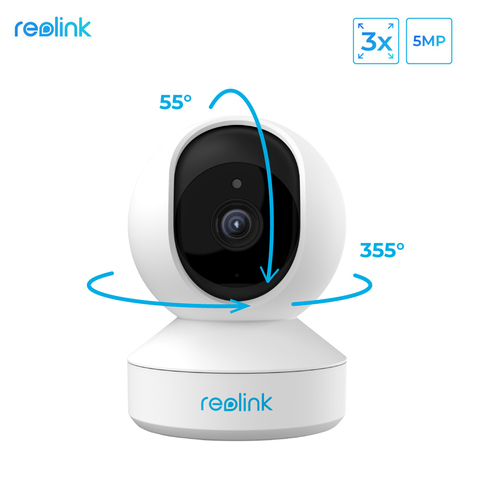 Reolink 5MP PTZ caméra de sécurité à domicile wifi 2.4G/5G 3x Zoom optique panoramique/inclinaison 2 voies audio intérieur fente pour carte SD accès à distance E1 Zoom ► Photo 1/6