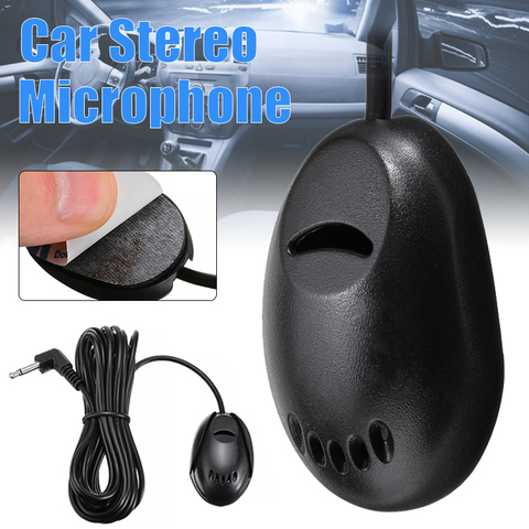 Mayitr 1pc 3 mètres noir câble micro externe de voiture Mini Portable 3.5mm filaire voiture Microphone micro pour voiture DVD Radio lecteur stéréo ► Photo 1/6