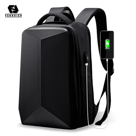 Fenruien – sac à dos étanche à coque rigide pour hommes, Anti-vol, avec chargeur USB, idéal pour les voyages d'affaires et les déplacements, adapté aux ordinateurs portables de 17.3 pouces ► Photo 1/6