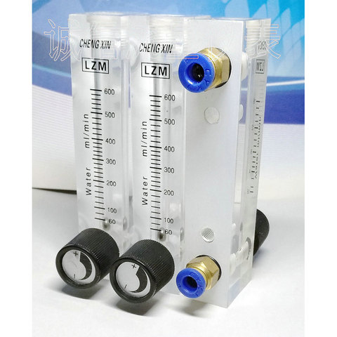 Débitmètre d'eau liquide, rotamètre avec Valve Push In Tube de 6/8/10/12mm, 1-10, 16-16, 160, 1.6, 25-250, 60-600ml par Min, LZM-6T ► Photo 1/1