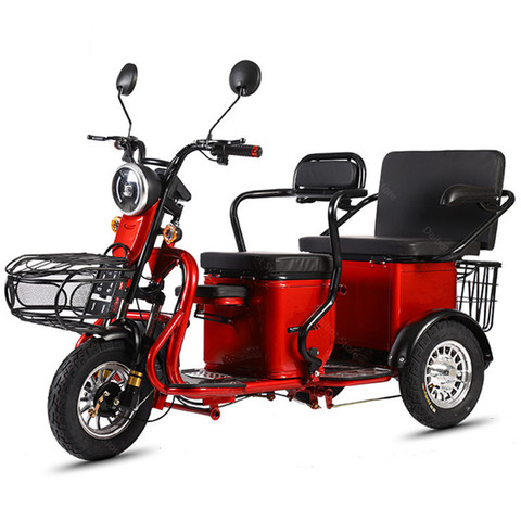 Nouveau Scooter électrique de moto trois roues vélos électriques 600W 48V large pneu Tricycle électrique Scooter pour personnes âgées handicapées ► Photo 1/6