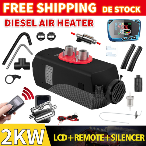 Renoster-chauffage à Air Diesel, 2000W, 12V, pour voiture, Camping, fourgon, télécommande, 2kw, métal Diesel ► Photo 1/6