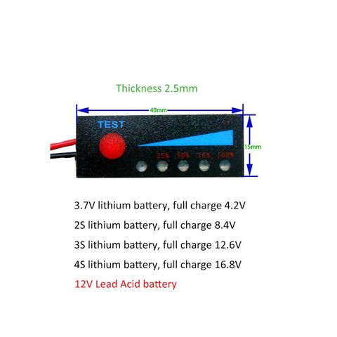Indicateur de niveau de batterie au plomb, 3.7V/1/2/3/4s 18650 Li-ion Lipo Lithium 12V testeur de batterie au plomb écran LCD capacité du Module de compteur tension ► Photo 1/6