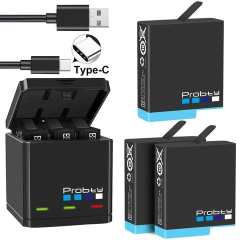 Probty d'origine pour GoPro Hero 8 hero 7 hero8 batterie noire ou Triple chargeur pour Go Pro Hero 8 batterie de caméra décodée complète ► Photo 1/6