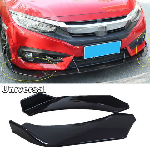 2 pièces universel voiture avant pare-chocs lèvre diffuseur séparateur ailettes corps Kit Spoiler diffuseur voiture Tuning Canards protecteur livraison directe ► Photo 1/6