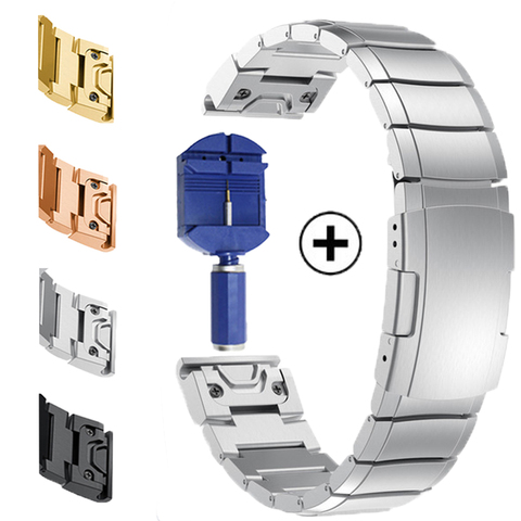 Bracelet en acier inoxydable pour Garmin Fenix 5 5s/5X Plus/6S 6X Pro/Forerunner 935, 22MM, Bracelet de montre en métal à ajustement rapide ► Photo 1/6