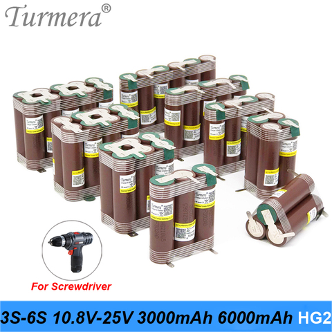 18650 HG2 2S 3S 4S 5S 6S 8S 3000mAh 6000mAh 20 ampères 7.4V 12.6V 14.8V 18V 25.2V 29.6V pour tournevis batteries souder batterie pack ► Photo 1/6