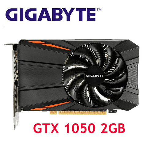 Carte graphique GIGABYTE GPU GTX1050 2 go 128Bit pour cartes vidéo nVIDIA Geforce GTX 1050 D5 2G carte VGA cartes vidéo Hdmi PCI utilisé ► Photo 1/6