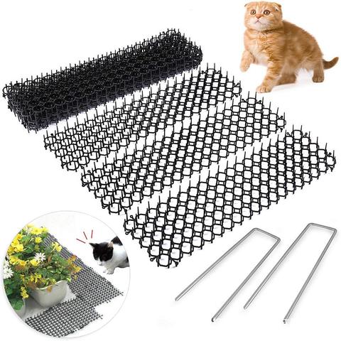 Tapis de jardin Portable Anti-chat chien | Bande de râpe de jardin, butée de fouille répulsif pour chat, fournitures de jardin de plein air de 13cm x 49cm de 10 pièces ► Photo 1/6