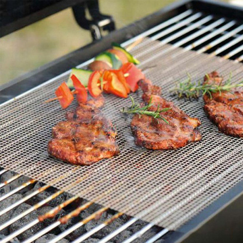 Tapis de cuisson pour Barbecue, en fibre de verre réutilisable, antiadhésif, résistant à la chaleur, accessoires, outils de cuisine ► Photo 1/6