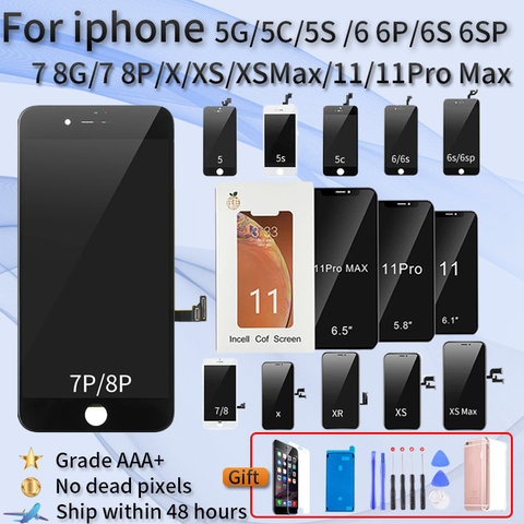 Affichage 1 pièces pour iPhone 6 7 8 6S Plus 5 5C 5S SE remplacement de l'écran tactile pour iPhone X XR XS Max 11 Pro MAX écran LCD ► Photo 1/5