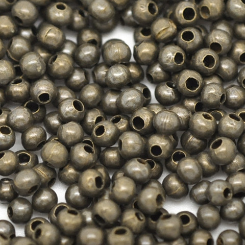 DoreenBeads – boule de perles de rocaille en alliage à base de fer, couleur Bronze Antique, cadeaux, environ 2mm de diamètre, trou: environ 0.6mm, 350 pièces ► Photo 1/3