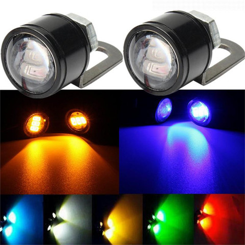 2 pièces 12V moto lampe diurne lumière aigle oeil lumière LED sauvegarde inverse stroboscope Flash lampe moto miroir lumière ► Photo 1/6