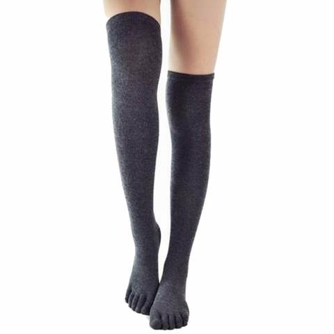 Chaussettes en coton à cinq doigts, jusqu'aux genoux, pour femmes, bas chauds et longs, Sexy, pour les médias, collection 2022 ► Photo 1/5