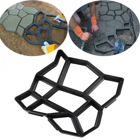 Jardin décoré outils moule pour béton bricolage pierre plastique moule voies pavage moule, pathmate pelle 43*43*4 CM ► Photo 1/6