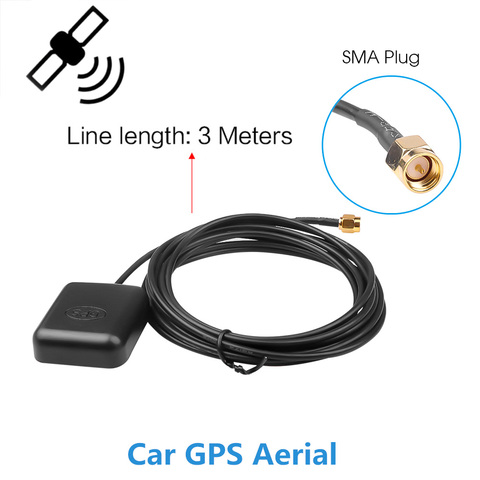 Antenne de Navigation GPS pour voiture, renforcement du Signal du récepteur, connecteur SMA, câble de 3 mètres, 1575.42MHz, Base d'antenne pour Moto ► Photo 1/6