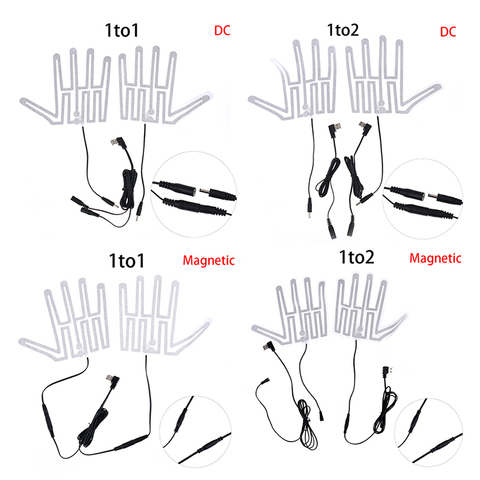 1 paire 5*9CM 5V USB chaussettes chauffantes coussinets en Fiber de carbone semelles chauffantes électriques hiver bras chaud mains taille gants chauffants ► Photo 1/6