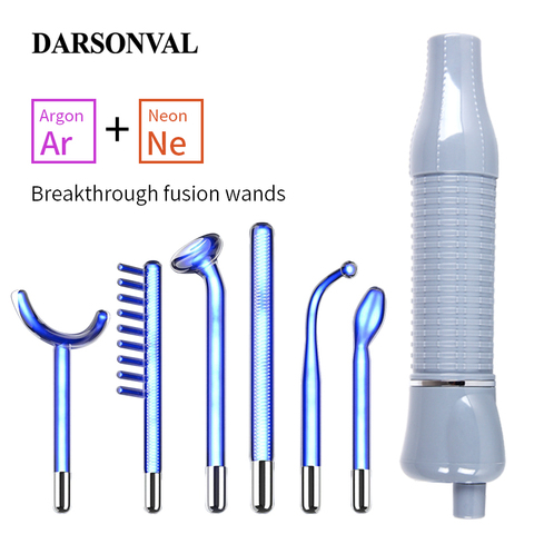 DARSONVAL – appareil Portable de thérapie de la peau à haute fréquence, FUSION de néon + baguettes d'argon-Anti-vieillissement, élimine les taches de rousseur et l'acné, soins pour le visage ► Photo 1/6