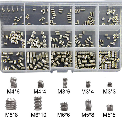 Assortiment de vis hexagonales 300 pièces, ensemble de points de coupe Standard métrique pour poignées de porte, robinet boutons d'éclairage ► Photo 1/5