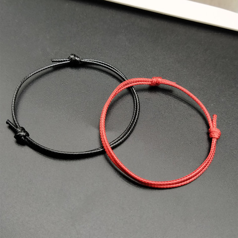 Bracelet porte-bonheur pour homme et homme en corde ajustable, Simple, fait à la main, tendance pour Couple, fait à la main, 2 pièces, vente en gros, nouvelle collection ► Photo 1/6