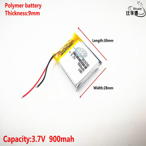 Batterie lithium-ion 3.7V,900mAH,902830 polymère, pour jouet, batterie externe, GPS,mp3,mp4, bonne qualité ► Photo 1/4