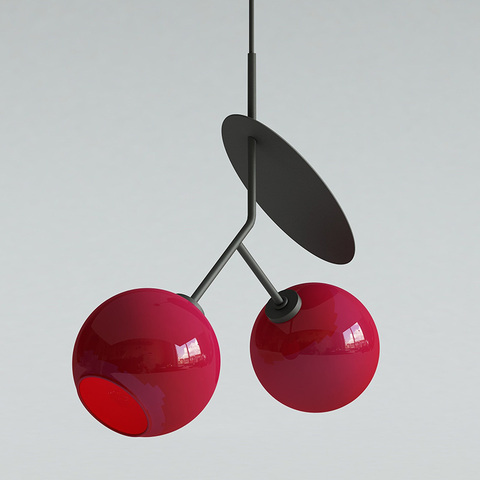 Lampe Led suspendue en verre rouge/blanc, forme de cerise, luminaire décoratif d'intérieur, idéal pour un salon, un Restaurant ou une chambre d'enfant, E27 ► Photo 1/6