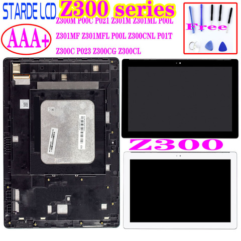 Pour Asus Zenpad 10 Z300 Z300M P00C Z300CNL P01T Z301ML Z301MFL P00L Z300C P023 L'assemblée de convertisseur analogique-Numérique D'écran Tactile d'affichage d'affichage à cristaux liquides de Cadre ► Photo 1/6